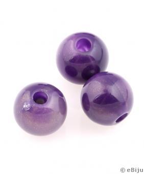 Akril gyöngy, lila, gömb forma, 0.8 cm
