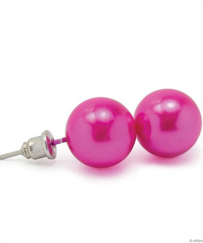 Rózsaszín gyöngy fülbevaló, 1.2 cm