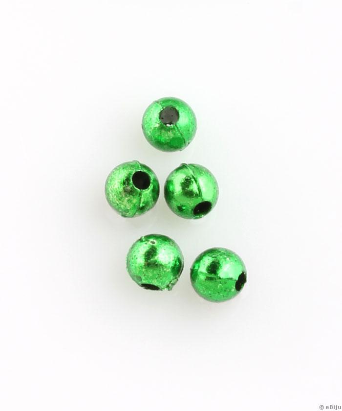 Akril gyöngy, zöld, gömb forma, 0.5 cm
