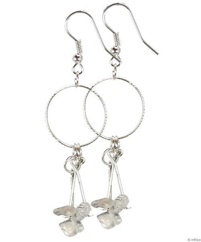 Átlátszó kőből készült fülbevaló