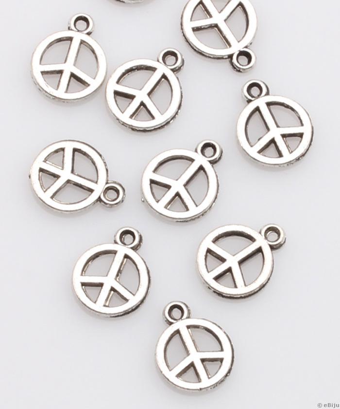 Béke szimbóluma függő dísz, ezüstszínű fém, 0.8 cm