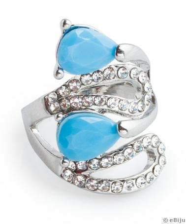 Bleu Ciel gyűrű, kék kövekkel