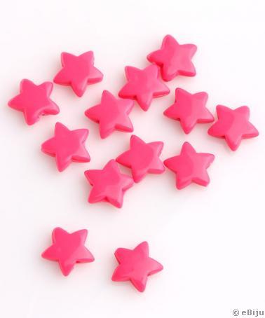 Csillag akril gyöngy, rózsaszín, 1.4 cm