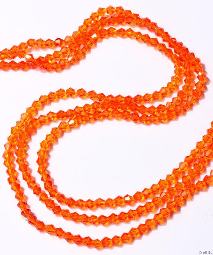 Csiszolt bikónikus kristály gyöngyök, sötét narancssárga, 0.6 cm