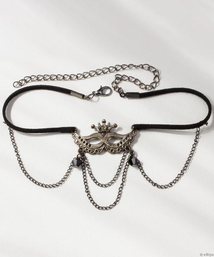 Farsangi maszkos choker, kristályokkal