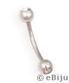 Fehér stasszos piercing