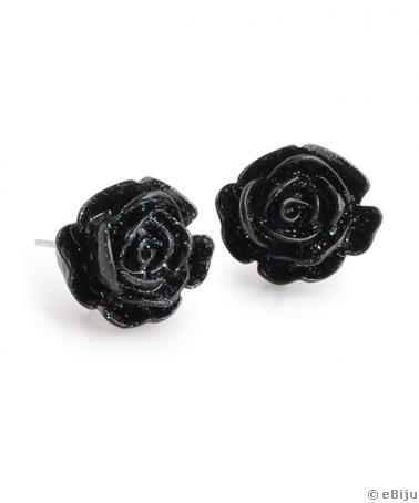 Fekete rózsa fülbevaló