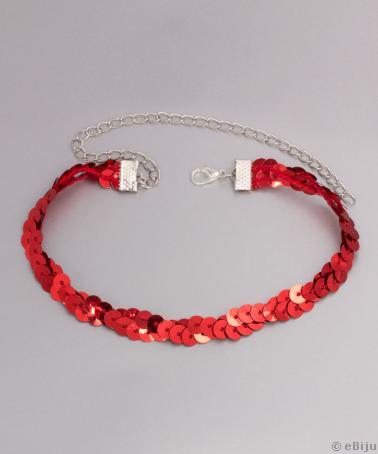 Fonott choker, piros flitterből