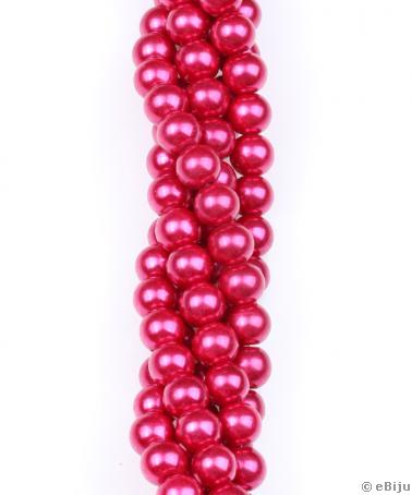Fukszia színű üveggyöngy, 0.8 cm