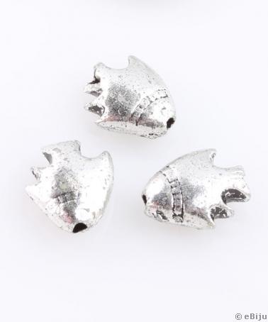 Hal akril gyöngy, antikolt ezüstszínű, 0.9 x 1.1 cm