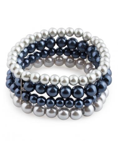 Négysoros "Gray Pearls" karkötő