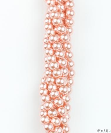 Őszibarack rózsaszín üveggyöngy, 0.8 cm