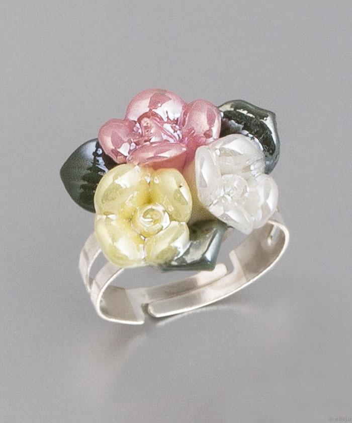 Porcelán rózsacsokor gyűrű