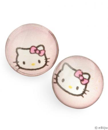 Rózsaszín Hello Kitty cica fülbevaló