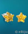 Sárga, csillag alakú kristály fülbevaló