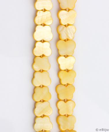 Sárga gyöngyház, pillangó forma, 1 x 1.2 cm