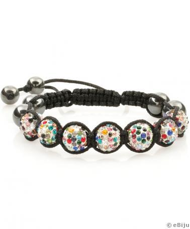 Shamballa karkötő színes kristályokkal