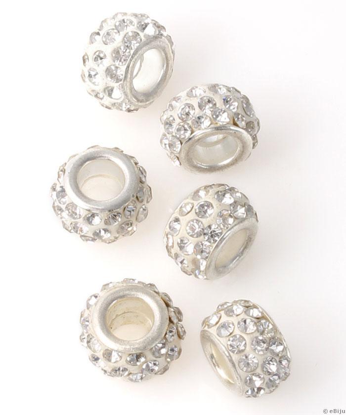 Shamballa Pandora Tipusu Gyongy Feher 1 2 Cm