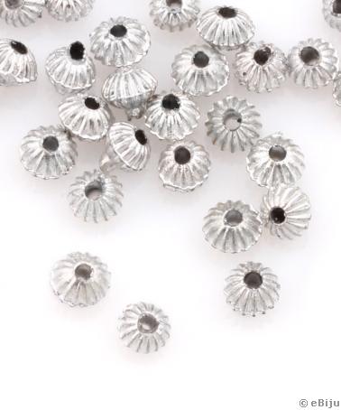 Távtartó akril gyöngy, ezüstszínű, 0.5 x 0.3 cm