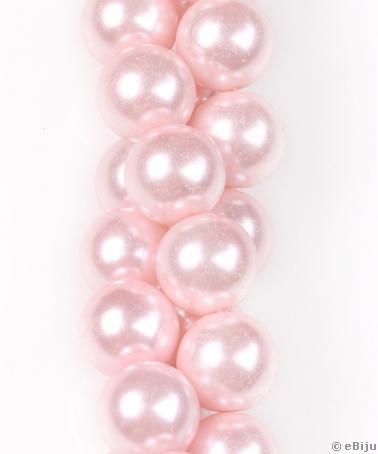 Világos rózsaszín üveggyöngy, 1.4 cm