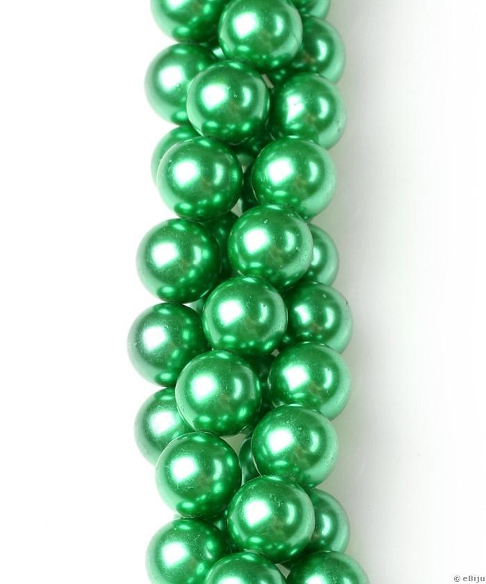 Zöld üveggyöngy, 1 cm