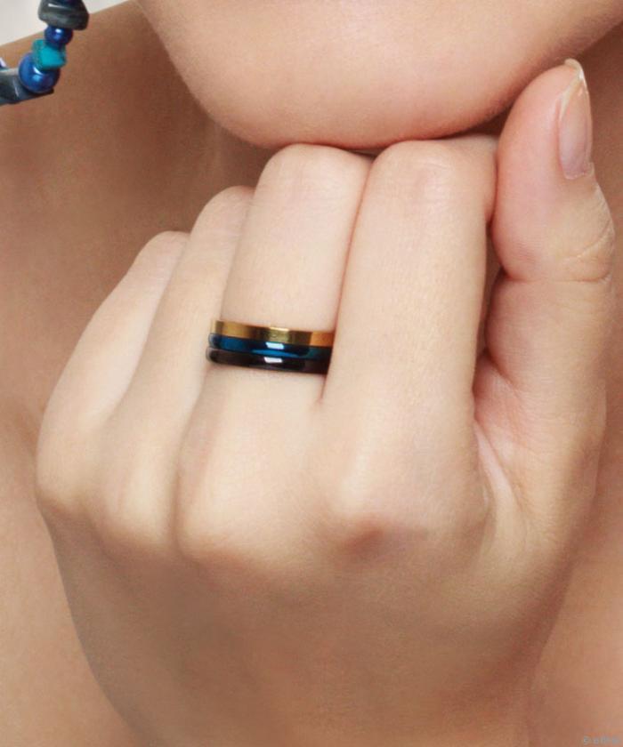 3 darabból álló uniszex gyűrű (méret: 18 mm)