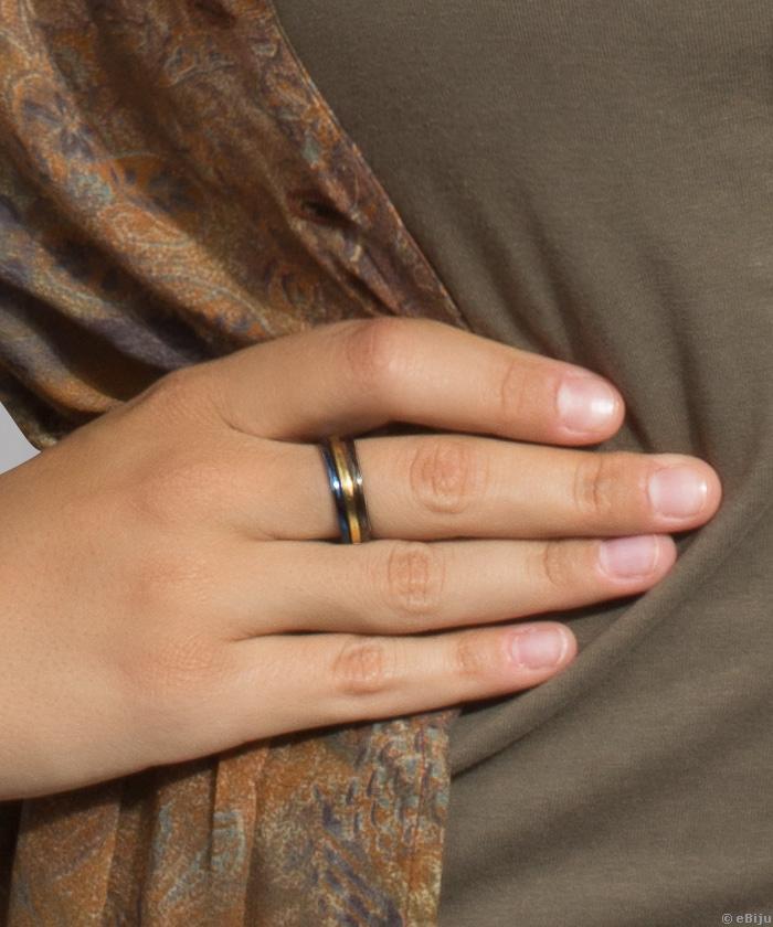3 darabból álló uniszex gyűrű, nemesacél