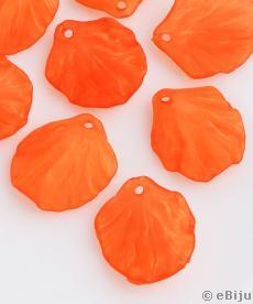 Akril függő dísz, narancssárga kagyló, 1.7 x 2 cm