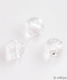 Akril gyöngy, átlátszó, gömb forma, 1 cm