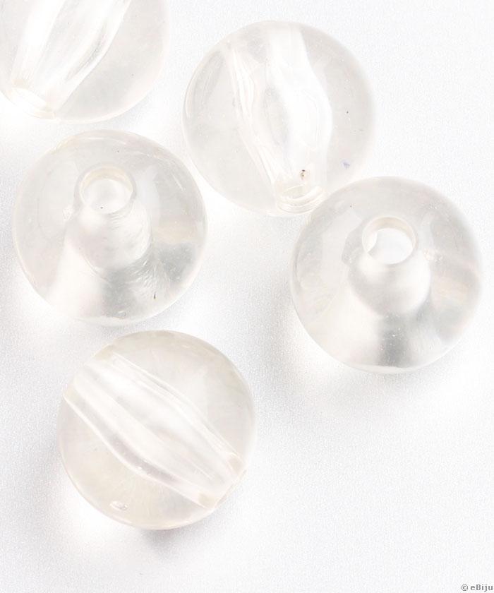 Akril gyöngy, átlátszó, gömb forma, 1.6 cm