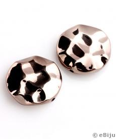 Akril gyöngy, gunmetal, érme forma, 3.5 cm