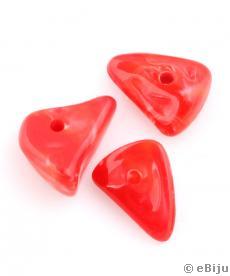 Akril gyöngy, piros-fehér, szabálytalan forma, 0.5 - 2 cm