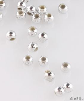 Akril gyöngy, világos ezüstszínű, gömb forma, 0.3 cm