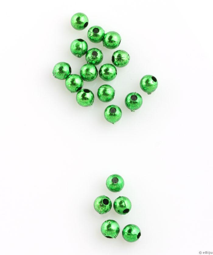 Akril gyöngy, zöld, gömb forma, 0.5 cm