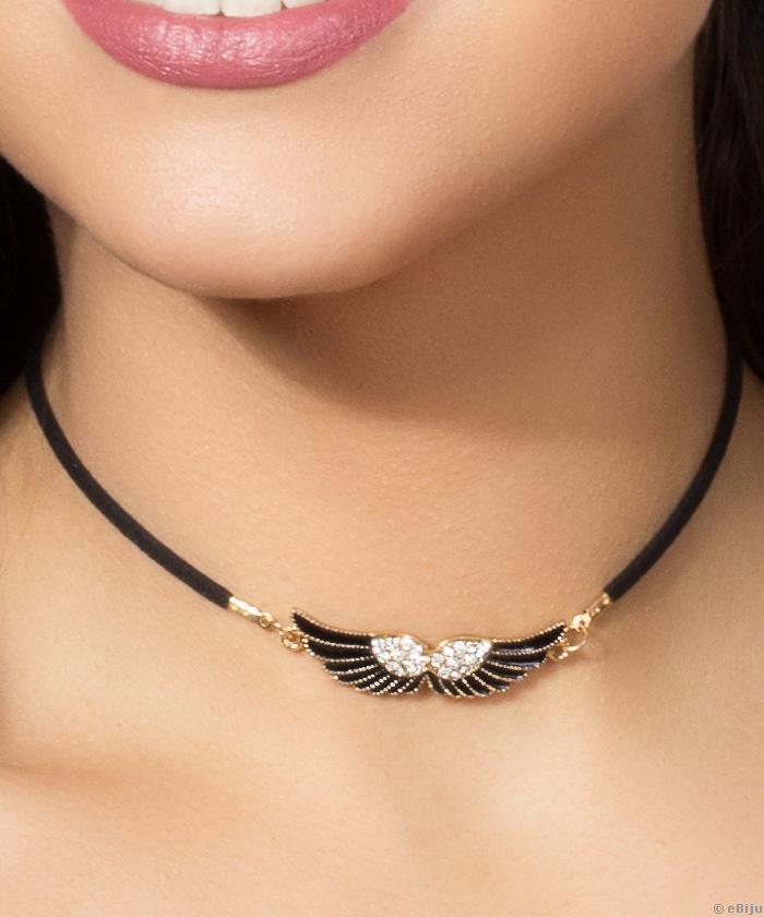 Angyalszárnyas choker, kristályokkal