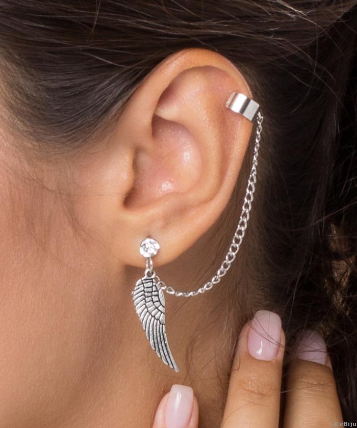 Angyalszárnyas “ear cuff” típusú fülbevaló