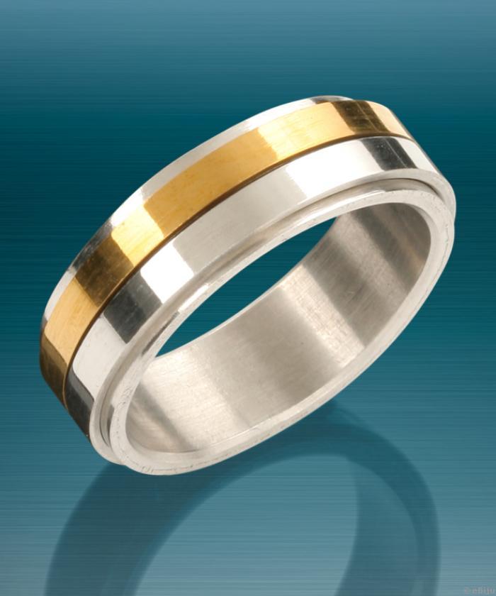Arany- és ezüstszínű antistressz gyűrű, uniszex (16 cm)