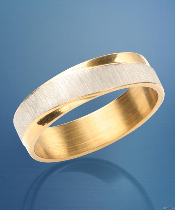 Arany- és ezüstszínű hullám gyűrű, uniszex (17.5 mm)