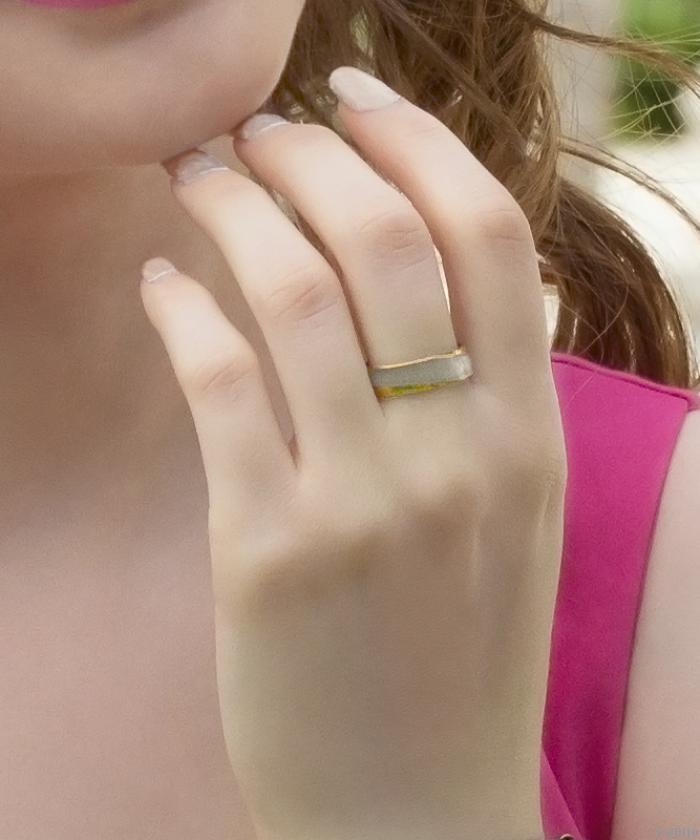 Arany- és ezüstszínű hullám gyűrű, uniszex (17.5 mm)