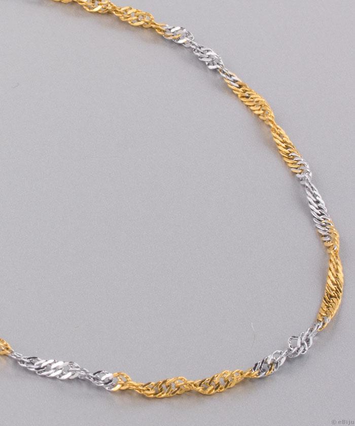 Arany- és ezüstszínű rozsdamentes acél nyaklánc