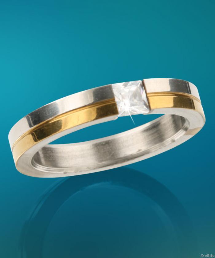 Arany és ezüst színű uniszex gyűrű (méret: 20 mm