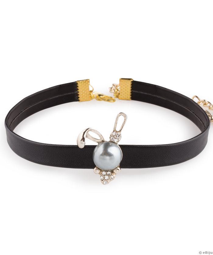 Aranyszínű nyuszis choker nyakék