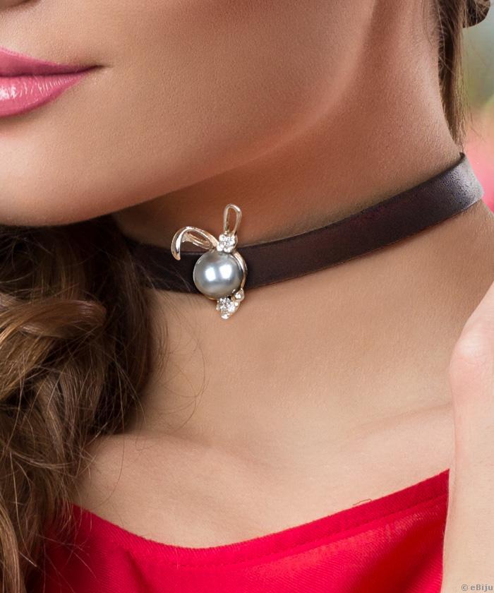 Aranyszínű nyuszis choker nyakék