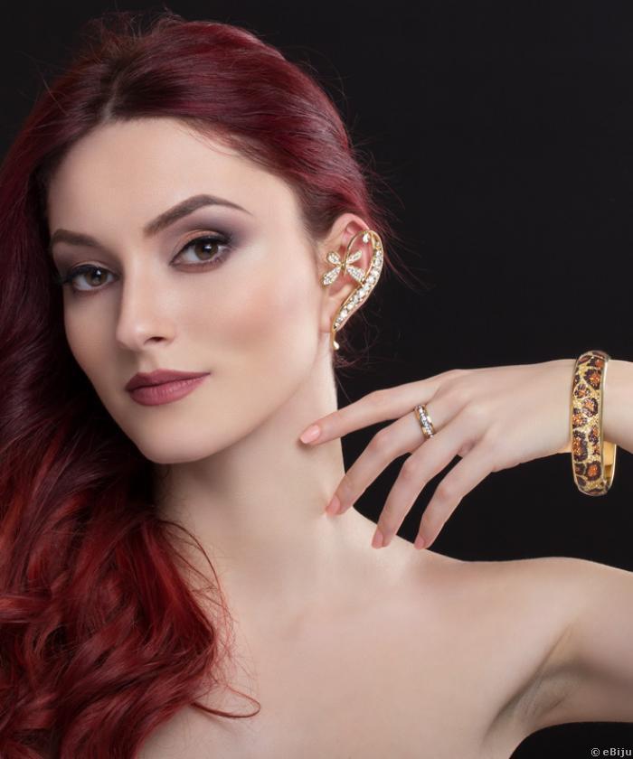 Aranyszínű pillangó "ear cuff" fülbevaló