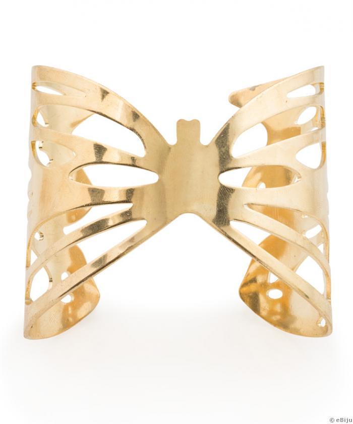 Aranyszínű pillangó karkötő, kivágott fémből