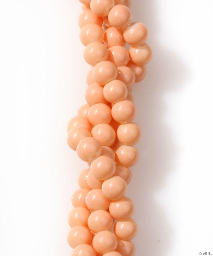 Barackrózsaszín üveggyöngy, 0.6 cm