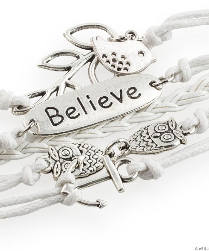 "Believe" karkötő, ezüstszínű formákkal