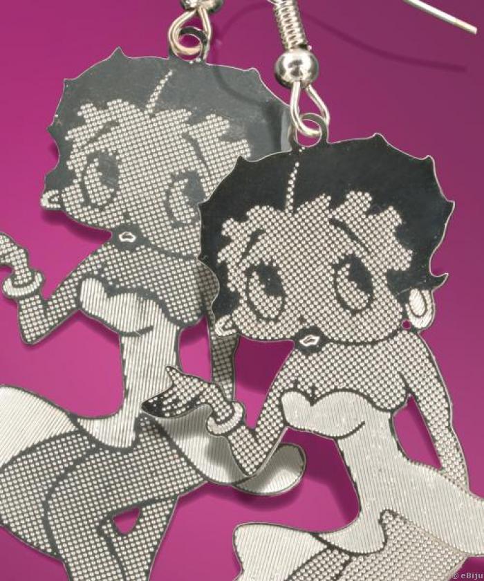 Betty Boop fülbevaló ezüst színű fémből