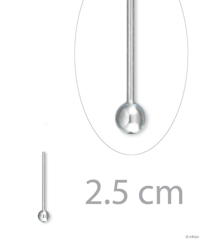 Bogyós szerelőpálca, ezüstszínű, vékony, 2.5 cm