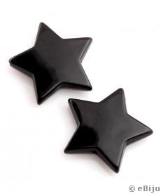 Csillag akril gyöngy, fekete, 3.7 cm